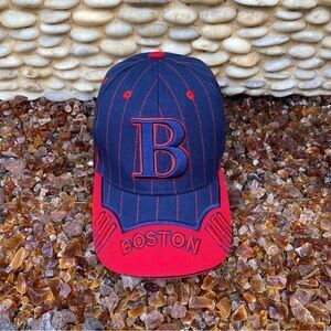 Boston Red Sox Blue & Red Adjustable Baseball Cap. EUC! One Size Fits Most
